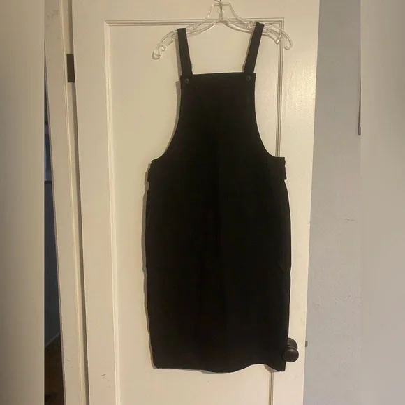 black overalls dress womens Black Washed Denim Overall Dress main image 1